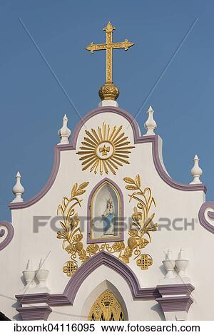 Stock Photography - St. Mary's Forane Church Kalloorkadu, Catholic, one of the oldest churches in India, Champakulam, Alappuzha District, Kerala, India, Asia. Fotosearch
