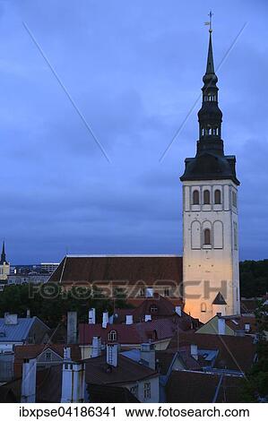 St. Nicholas Church, Niguliste Kirik, view from Kohtuotsa viewpoint in the Upper Town, Tallinn, Estonia, Europe View Large Photo Image Stock Image - St. Nicholas Church, Niguliste Kirik, view from Kohtuotsa viewpoint in the Upper Town, Tallinn, Estonia, Europe. Fotosearch