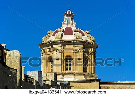 Stock Image - St. Paul's Cathedral Mdina, Citta Vecchia or Citta Notabile, Malta, Europe. Fotosearch
