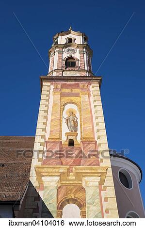St. Peter and St. Paul's parish church painted with Luftlmalerei, Mittenwald, Werdenfelser Land, Upper Bavaria, Bavaria, Germany, Europe View Large Photo Image Stock Photograph - St. Peter and St. Paul's parish church painted with Luftlmalerei, Mittenwald, Werdenfelser Land, Upper Bavaria, Bavaria, Germany, Europe. Fotosearch