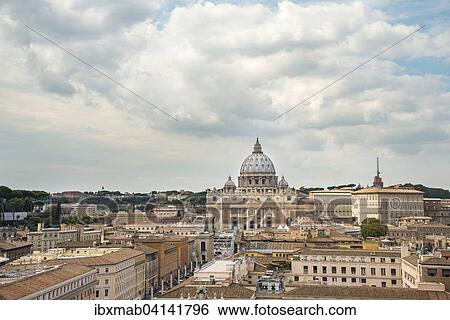 Stock Photograph - St. Peter's Basilica and Vatican Museums, Vatican City, Rome, Lazio, Italy, Europe. Fotosearch