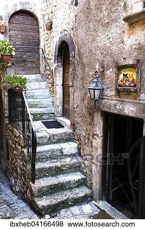 Stairs, Santo Stefano di Sessanio, Abruzzo, Italy, Europe View Large Photo Image Stock Photo - Stairs, Santo Stefano di Sessanio, Abruzzo, Italy, Europe. Fotosearch