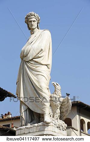 Statue Of Dante Alighieri Piazza Santa Croce Unesco World Heritage Site Historic Centre Florence Tuscany Italy Europe Stock Photo Ibxuve04117497 Fotosearch