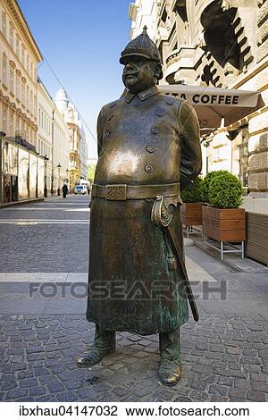 Statue of fat policeman, Budapest, Hungary, Europe View Large Photo Image Stock Image - Statue of fat policeman, Budapest, Hungary, Europe. Fotosearch