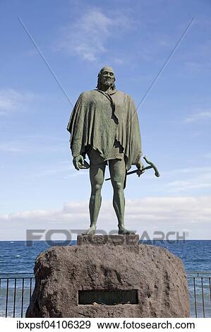 Statue of Guanche king Mencey Bencomo, on the waterfront, Candelaria, Tenerife, Canary Islands, Spain, Europe View Large Photo Image Stock Photo - Statue of Guanche king Mencey Bencomo, on the waterfront, Candelaria, Tenerife, Canary Islands, Spain, Europe. Fotosearch