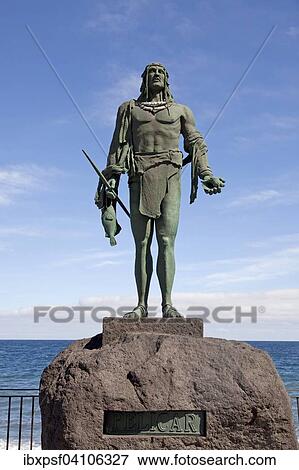 Statue of Guanche king Mencey Pelicar, on the waterfront, Candelaria, Tenerife, Canary Islands, Spain, Europe View Large Photo Image Stock Photo - Statue of Guanche king Mencey Pelicar, on the waterfront, Candelaria, Tenerife, Canary Islands, Spain, Europe. Fotosearch