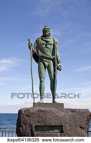 Statue of Guanche king Mencey Pelinor, on the waterfront, Candelaria, Tenerife, Canary Islands, Spain, Europe View Large Photo Image Stock Photograph - Statue of Guanche king Mencey Pelinor, on the waterfront, Candelaria, Tenerife, Canary Islands, Spain, Europe. Fotosearch