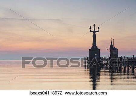 Statue of Imperia at the entrance of the harbour of Konstanz at dawn, historic centre, Konstanz, Baden-Wurttemberg, Germany, Europe View Large Photo Image Stock Image - Statue of Imperia at the entrance of the harbour of Konstanz at dawn, historic centre, Konstanz, Baden-Wurttemberg, Germany, Europe. Fotosearch