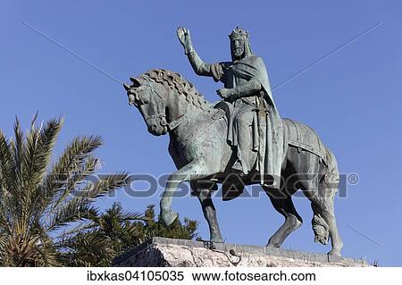 Statue of King Jaime I, Plaza Espana, Palma de Majorca, Majorca, Balearic Islands, Spain, Europe View Large Photo Image Stock Photography - Statue of King Jaime I, Plaza Espana, Palma de Majorca, Majorca, Balearic Islands, Spain, Europe. Fotosearch