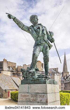 Statue of Robert Surcouf, Saint-Malo, Brittany, France, Europe View Large Photo Image Stock Image - Statue of Robert Surcouf, Saint-Malo, Brittany, France, Europe. Fotosearch
