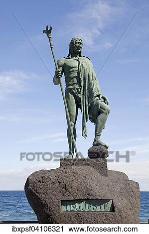 Statue of the Guanche king Mencey Tegueste, on the waterfront, Candelaria, Tenerife, Canary Islands, Spain, Europe View Large Photo Image Stock Image - Statue of the Guanche king Mencey Tegueste, on the waterfront, Candelaria, Tenerife, Canary Islands, Spain, Europe. Fotosearch