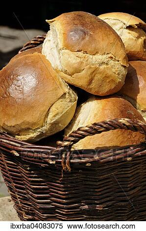 Stone oven bread in wicker basket, North Rhine-Westphalia, Germany, Europe View Large Photo Image Stock Photography - Stone oven bread in wicker basket, North Rhine-Westphalia, Germany, Europe. Fotosearch
