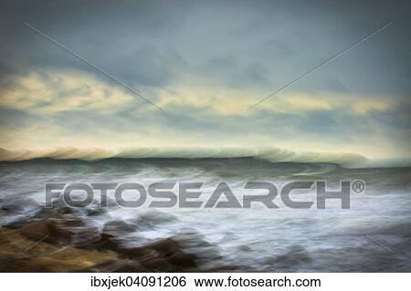 Stormy Baltic coast with boulder, abstract, Rugen, Mecklenburg-Western Pomerania, Germany, Europe View Large Photo Image Stock Photograph - Stormy Baltic coast with boulder, abstract, Rugen, Mecklenburg-Western Pomerania, Germany, Europe. Fotosearch