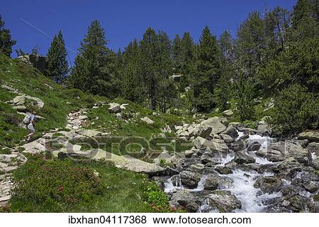 Stream by the footpath to Refugi d'Amitges, Espot, Catalonia, Spain, Europe View Large Photo Image Stock Photo - Stream by the footpath to Refugi d'Amitges, Espot, Catalonia, Spain, Europe. Fotosearch