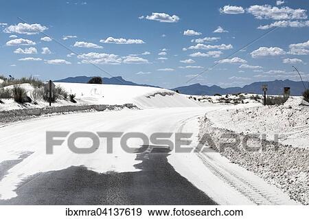 Street, White Sands National Monument, Alamogordo, New Mexico, USA View Large Photo Image Stock Photo - Street, White Sands National Monument, Alamogordo, New Mexico, USA. Fotosearch