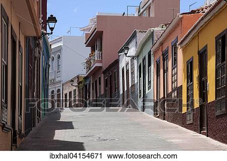 Street with colorful houses, Tazacorte, La Palma, Canary Islands, Spain, Europe View Large Photo Image Stock Image - Street with colorful houses, Tazacorte, La Palma, Canary Islands, Spain, Europe. Fotosearch