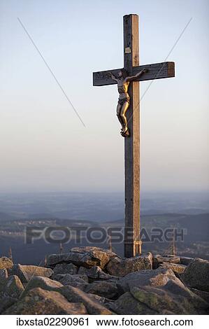Summit cross of Mt Lusen, Bavarian Forest, Bavaria, Germany, Europe View Large Photo Image Stock Image - Summit cross of Mt Lusen, Bavarian Forest, Bavaria, Germany, Europe. Fotosearch