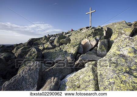 Summit cross of Mt Lusen, Bavarian Forest, Bavaria, Germany, Europe View Large Photo Image Stock Image - Summit cross of Mt Lusen, Bavarian Forest, Bavaria, Germany, Europe. Fotosearch