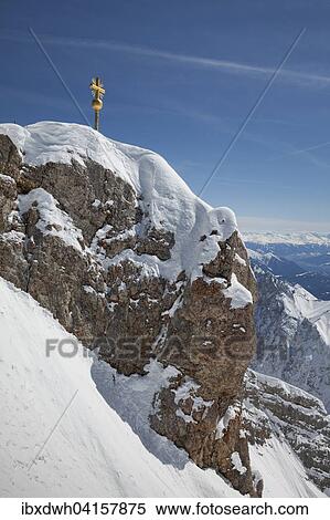 Summit cross on the Zugspitze, Upper Bavaria, Bavaria, Germany, Europe View Large Photo Image Stock Photography - Summit cross on the Zugspitze, Upper Bavaria, Bavaria, Germany, Europe. Fotosearch