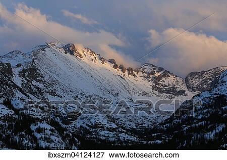 Summit of Pagoda Mountain, Keyboard of the Winds and Longs Peak, view in to the Glacier Gorge, from Nymph Lake in Rocky Mountain National Park, Colorado, USA View Large Photo Image Stock Photo - Summit of Pagoda Mountain, Keyboard of the Winds and Longs Peak, view in to the Glacier Gorge, from Nymph Lake in Rocky Mountain National Park, Colorado, USA. Fotosearch
