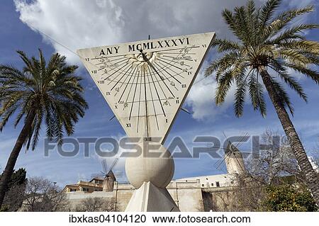 Sundial from 1986, Avinguda de Gabriel Roca, windmills of El Jonquet, Palma de Mallorca, Majorca, Balearic Islands, Spain, Europe View Large Photo Image Stock Image - Sundial from 1986, Avinguda de Gabriel Roca, windmills of El Jonquet, Palma de Mallorca, Majorca, Balearic Islands, Spain, Europe. Fotosearch