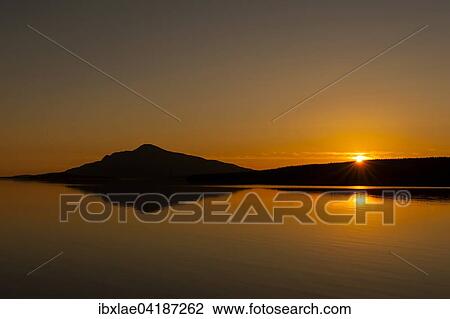 Stock Image - Sunset, Lake Brooks, near King Salmon, Alaska. Fotosearch