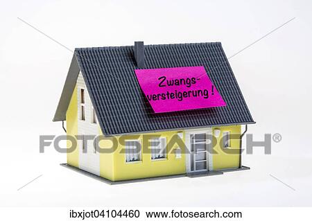 Stock Image - Symbol for real estate foreclosure in German. Fotosearch