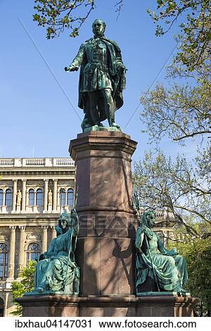Stock Image - Szechenyi statue in front of the Hungarian Academy of Sciences, Budapest. Fotosearch