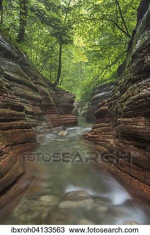 Stock Image - Tauglbach, Tauglbachklamm, Hallein District, Salzburg, Austria, Europe. Fotosearch