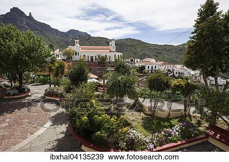 Tejeda townscape, small park and church, Gran Canaria, Canary Islands, Spain, Europe View Large Photo Image Stock Photo - Tejeda townscape, small park and church, Gran Canaria, Canary Islands, Spain, Europe. Fotosearch