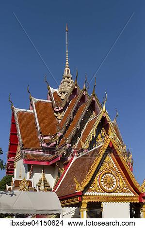 Temple behind the Wat Burapharam, Surin, Surin Province, Isan, Isaan, Thailand, Asia View Large Photo Image Picture - Temple behind the Wat Burapharam, Surin, Surin Province, Isan, Isaan, Thailand, Asia. Fotosearch
