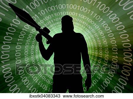 Terrorist in front of digital code, illustration View Large Photo Image Stock Image - Terrorist in front of digital code, illustration. Fotosearch