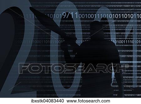 Terrorist in front of digital code, illustration View Large Photo Image Stock Image - Terrorist in front of digital code, illustration. Fotosearch