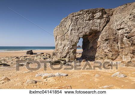 The Arch at Port Blanc, Quiberon Peninsula, Brittany, France, Europe View Large Photo Image Picture - The Arch at Port Blanc, Quiberon Peninsula, Brittany, France, Europe. Fotosearch