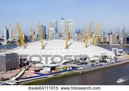 The Dome, Millennium Dome, The O2, with Canary Wharf financial district on the River Thames, London, England, United Kingdom, Europe View Large Photo Image Stock Photography - The Dome, Millennium Dome, The O2, with Canary Wharf financial district on the River Thames, London, England, United Kingdom, Europe. Fotosearch