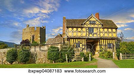 The half-timbered gate house of the finest existing fortified medieval manor house in England built in the 1280s, Stokesay Castle, Shropshire, England, United Kingdom, Europe View Large Photo Image Stock Image - The half-timbered gate house of the finest existing fortified medieval manor house in England built in the 1280s, Stokesay Castle, Shropshire, England, United Kingdom, Europe. Fotosearch