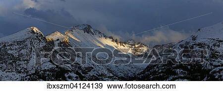 The peaks of Pagoda Mountain, Keyboard of the Winds and Longs Peak, as seen from Nymph Lake, Rocky Mountain National Park, Colorado, USA View Large Photo Image Stock Photo - The peaks of Pagoda Mountain, Keyboard of the Winds and Longs Peak, as seen from Nymph Lake, Rocky Mountain National Park, Colorado, USA. Fotosearch