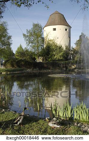 Stock Photograph - The Scholbinger tower, part of the old town fortification, Hartberg, Styria, Austria, Europe. Fotosearch
