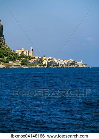 The town of Cefalu at the foot of the Rocca di Cefalu rock, Sicily, Italy, Europe View Large Photo Image Stock Photograph - The town of Cefalu at the foot of the Rocca di Cefalu rock, Sicily, Italy, Europe. Fotosearch