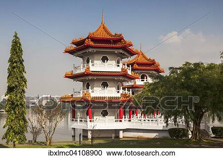 The Twin Pagodas on Jurong Lake, Chinese Garden, Jurong Park, Singapore, Asia View Large Photo Image Stock Image - The Twin Pagodas on Jurong Lake, Chinese Garden, Jurong Park, Singapore, Asia. Fotosearch