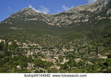 The village of Deia, Serra de Tramuntana, Majorca, Balearic Islands, Spain, Europe View Large Photo Image Stock Image - The village of Deia, Serra de Tramuntana, Majorca, Balearic Islands, Spain, Europe. Fotosearch
