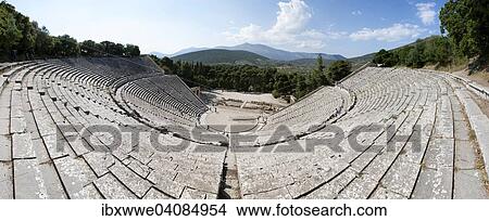 Picture - Theatre of Epidaurus, UNESCO World Heritage Site, Epidaurus, Peloponnese, Greece, Europe. Fotosearch