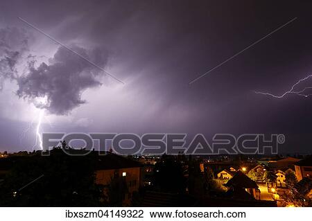 Thunderstorm above Kreuzlingen, Canton of Thurgau, Switzerland, Europe View Large Photo Image Stock Image - Thunderstorm above Kreuzlingen, Canton of Thurgau, Switzerland, Europe. Fotosearch