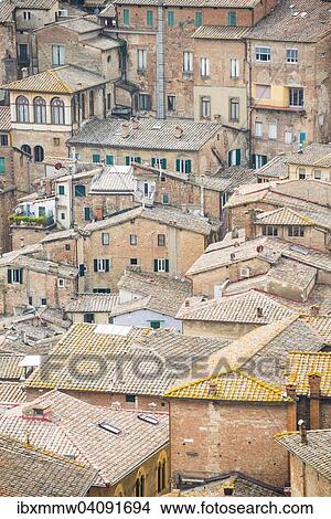 Tiled roofs, Siena, Tuscany, Italy, Europe View Large Photo Image Picture - Tiled roofs, Siena, Tuscany, Italy, Europe. Fotosearch
