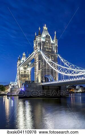 Tower Bridge across River Thames at night, London, England, United Kingdom, Europe View Large Photo Image Stock Photo - Tower Bridge across River Thames at night, London, England, United Kingdom, Europe. Fotosearch