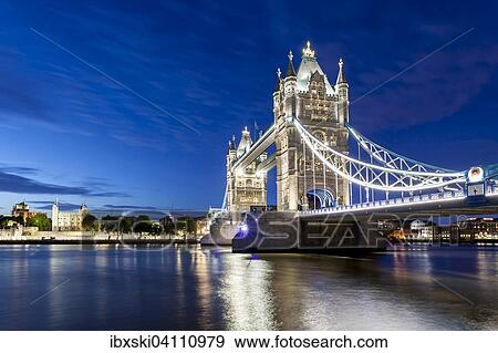 Tower Bridge across River Thames at night, London, England, United Kingdom, Europe View Large Photo Image Stock Photo - Tower Bridge across River Thames at night, London, England, United Kingdom, Europe. Fotosearch