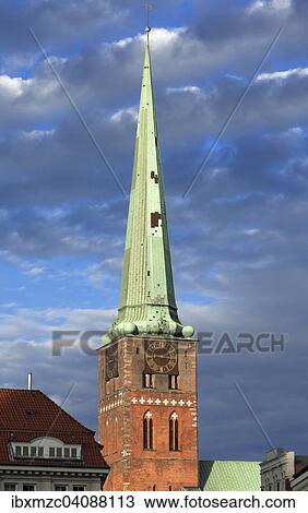Tower of St. Jacob's Church, late Romanesque, 13th century., Lubeck, Schleswig-Holstein, Germany, Europe View Large Photo Image Stock Image - Tower of St. Jacob's Church, late Romanesque, 13th century., Lubeck, Schleswig-Holstein, Germany, Europe. Fotosearch