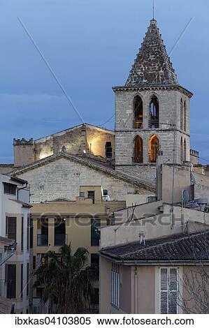 Tower of the church of Santa Creu, evening mood, historic centre, Palma de Mallorca, Majorca, Balearic Islands, Spain, Europe View Large Photo Image Stock Photography - Tower of the church of Santa Creu, evening mood, historic centre, Palma de Mallorca, Majorca, Balearic Islands, Spain, Europe. Fotosearch