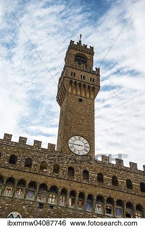 Stock Photograph - Tower of the Palazzo Vecchio, UNESCO World Heritage Site, Florence, Tuscany, Italy, Europe. Fotosearch