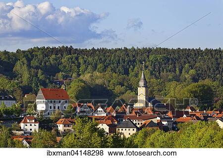 Town hall and parish church of St Heinrich and Kunigunde, Burgkunstadt, Upper Franconia, Franconia, Bavaria, Germany, Europe View Large Photo Image Stock Photo - Town hall and parish church of St Heinrich and Kunigunde, Burgkunstadt, Upper Franconia, Franconia, Bavaria, Germany, Europe. Fotosearch